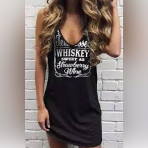 Smooth as Tennessee whiskey sweet as strawberry wine long tee XL v-neck